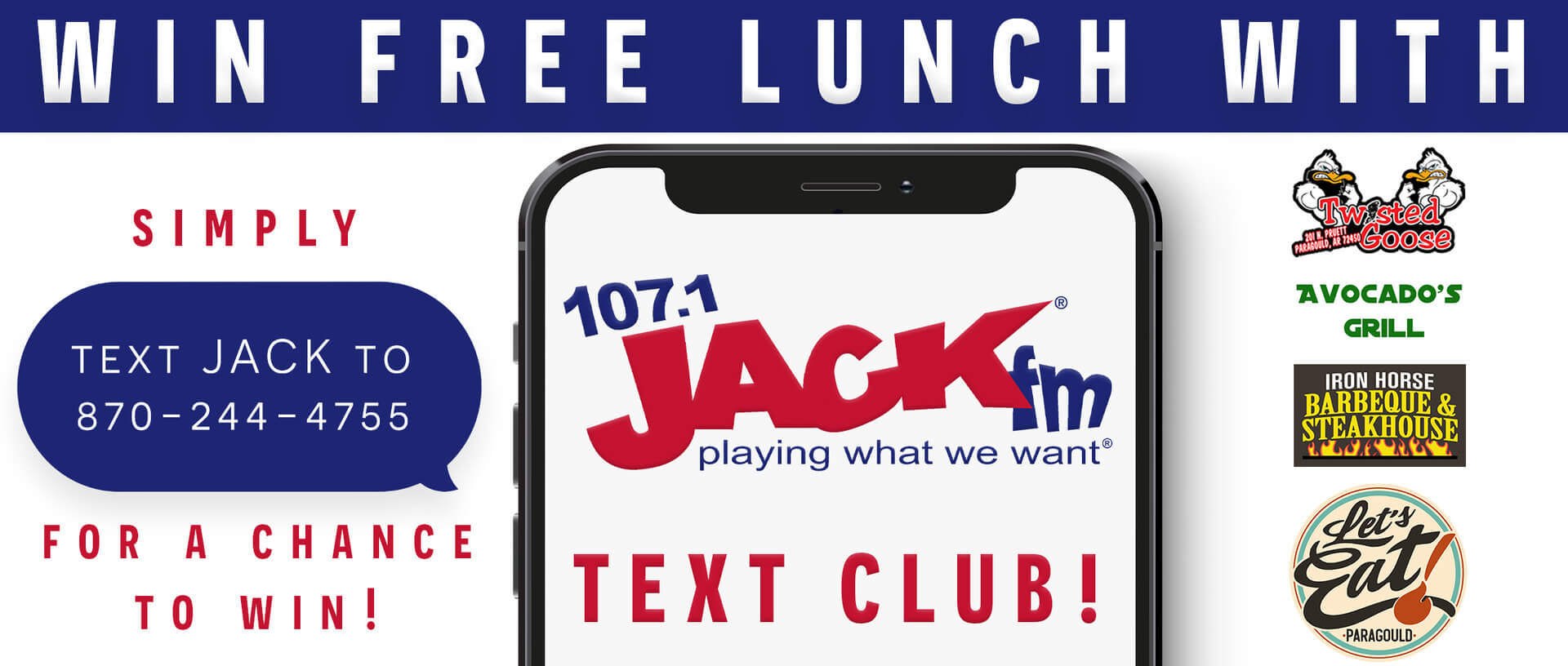 Win Free Lunch with 107.1 JackFM!