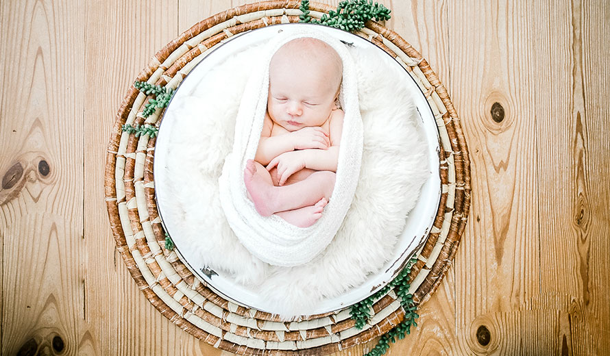Baby on blanket